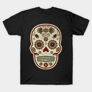 Cráneo de Dulce Pistacho Mexican Sugar Skull T-Shirt